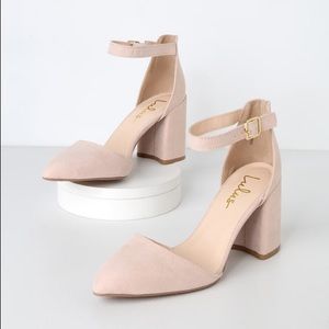 Suede Ankle Strap Heels